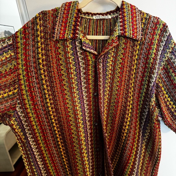 PRESTIGE rainbow knit button down - 90s vintage - Picture 3 of 4